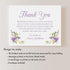 5.5x4.25 Purple Flowers Sympathy Thank You Cards, Custom Funeral Thank You Cards with Name, Personalized Bereavement