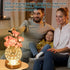 JIAYOYO Light,3-Color Dimming,Nightstand Rose Round Crystal Atmosphere Light, LED Flowerpot Desk Lamp, USB Charging