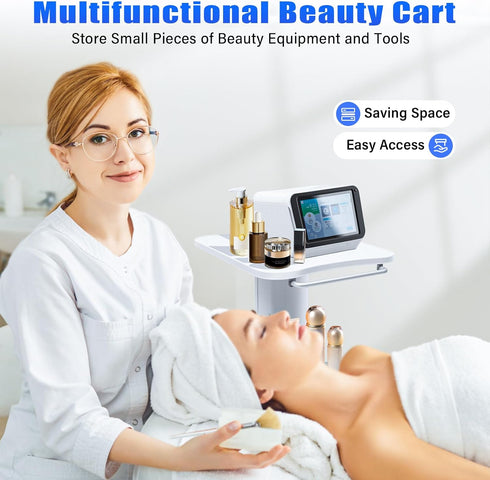 HIPUDNLM Cart,3 4 Esthetician Tier Beauty Rolling Cart with Universal Wheels,Salon Spa Rolling Trolley Stand for Beauty
