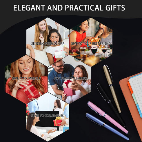 Nice Luxury Pen with Case, Fancy Ballpoint Pen, Smooth Writing Experience, Gift Box with 0.5mm Black Extra Refill (Pink)
