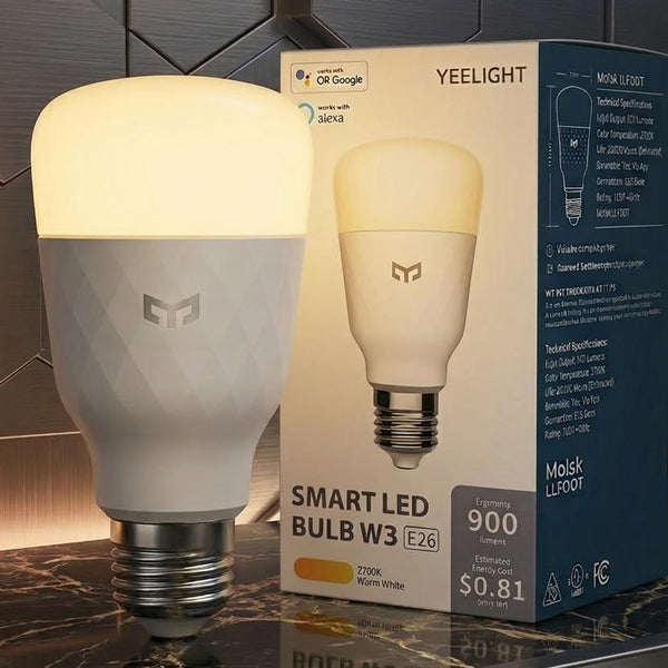 YEELIGHT Smart Light Bulbs, Warm White Dimmable LED Light Bulb 60W Equivalent,
