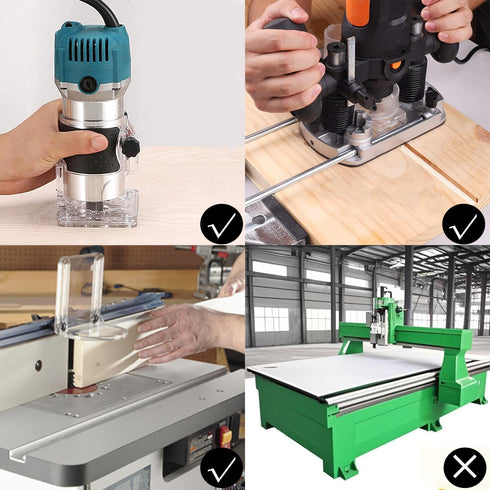 4Pcs 1/4 Trimming, Double Bearing Flush Trim Router Bit Shank, Top and Bottom Bearing, for Template & Pattern Routing