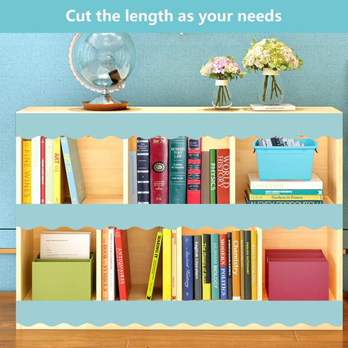 Fancy Land Light Turquoise Scalloped Bulletin Board Border Trim, 52ft One Roll for Classroom
