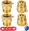 Breezliy 4-Pack Brass Vacuum Breaker Set 3/4" Anti-Siphon Hose Bib Valve for Garden