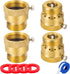 Breezliy 4-Pack Brass Vacuum Breaker Set 3/4" Anti-Siphon Hose Bib Valve for Garden