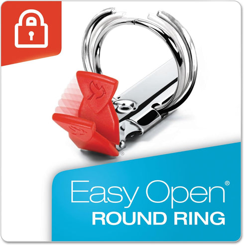 Cardinal 1 Inch Premier Easy Open 3 Ring Binder, ONE-TOUCH Locking Round Rings, 200-Sheet Capacity, ClearVue Cover,