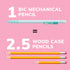 BIC Xtra-Smooth Mechanical Pencils, 40-Count Pack, Medium Point (0.7mm), Pastel Erasers, Bulk School or Office Supplies