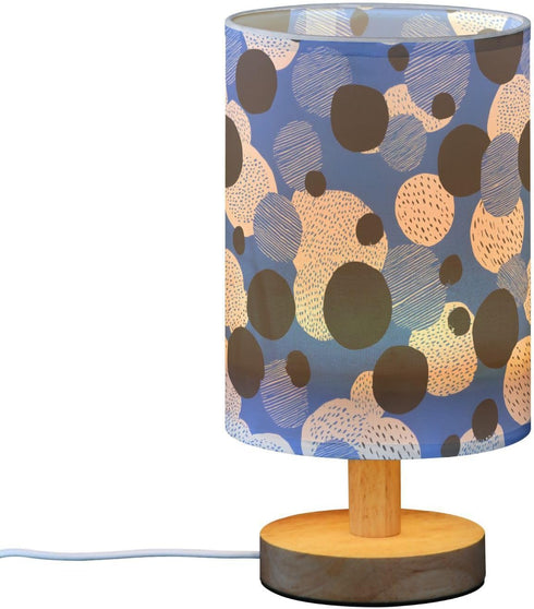 ALAZA Blue Black Polka Dot Bedside Table Lamp for Bedroom Living Room Nightstand LED Light Lamps,Bedside Lamps with USB