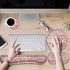 Ergonomic Mouse Pad with Wrist Support Set, Keyboard Wrist Rest for Laptop Gaming Office, Pink Glitter
