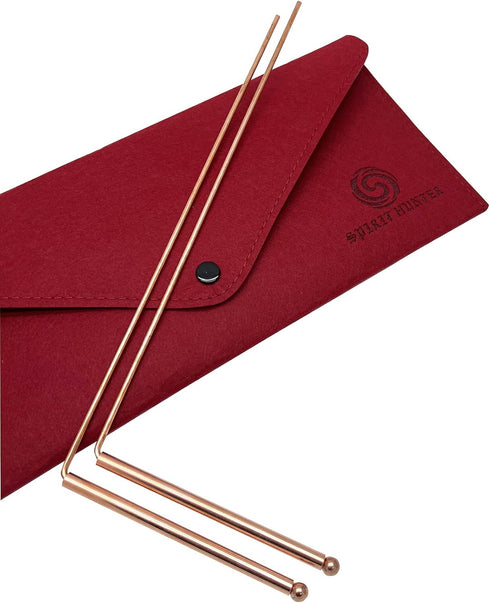 Spirit Hunter 99.9% Copper Dowsing Rod - 2pcs Divining Rods with Bag for Detecting Gold, Water, Ghost Hunting.