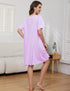 Women's Adaptive Hospital Gowns with Open Back - Soft Cotton, Short Sleeve, Ideal for Post-Surgery