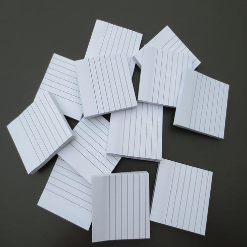 White Sticky Notes Lined 3x3 inches, 12 Pads/Pack, 100 Sheets/Pad, Self-Stick Note Pads with Lines, Office Supplies