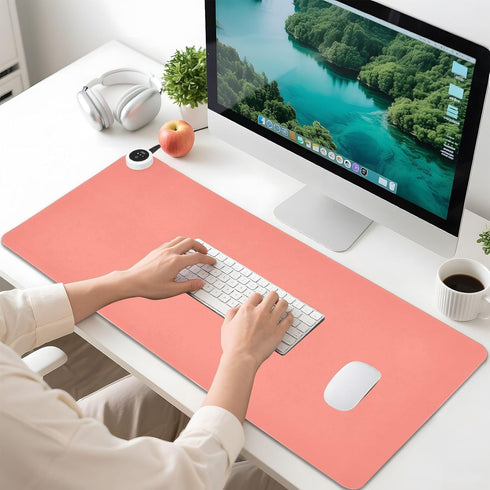 CHSIN 3 Heated Desk Pad PU Leather Mouse Pads with Levels Heating and Auto Shut Down Ideal Hand and Foot Warmer Mat