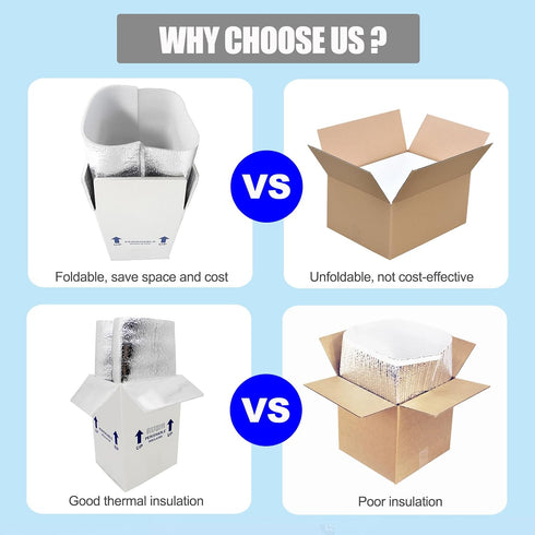 ELAZEKES 7x6x10 Frozen 8 Pack Packaging Small Insulated Shipping Boxes for Food, Double Insulated Carton with Aluminum