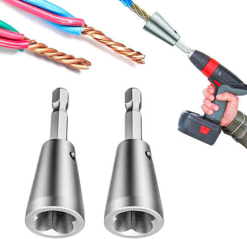 Wire Twister Tool for Drill, 2024 Upgrades Wire Nut Twister, 6MM Hex Shank Cable Wire Twisting Tool (2pcs)