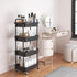 Calmootey 4-Tier Rolling Utility Cart with Drawer, Multifunctional Storage Organizer for Kitchen, Bathroom, Living