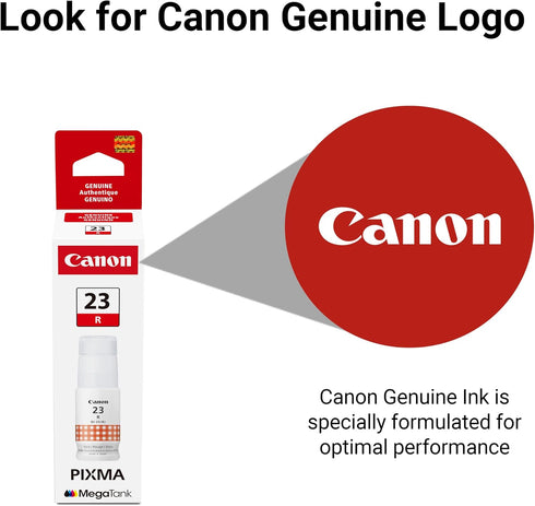Canon GI-23 G620 Genuine Red Ink Bottle, Compatible with Megatank Printers