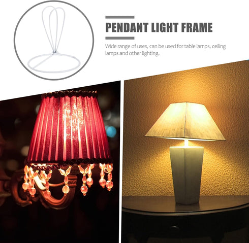 4-Pack 3.34X3.14X3.14In OSALADI Lampshade Frame Cone Shape Wire Lamp Cover with Ring Support for Diy Lamp Projects