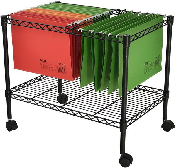 Zippem Single-Tier Rolling File Cart, 24w x 13d x 18h, Black (US Stock)