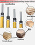 XWHLXY 4 Set 1/4'' 1/2", 3/8", 3/4", 1", 1.5" Pcs Pattern Flush Trim Router Bit Shank, Top Bearing Flush Cut Trim