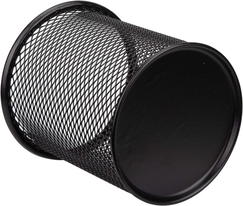 Nicunom 12 Pack Metal Mesh Pen Holder, Round Pencil Cup for Desk Organizer, Black