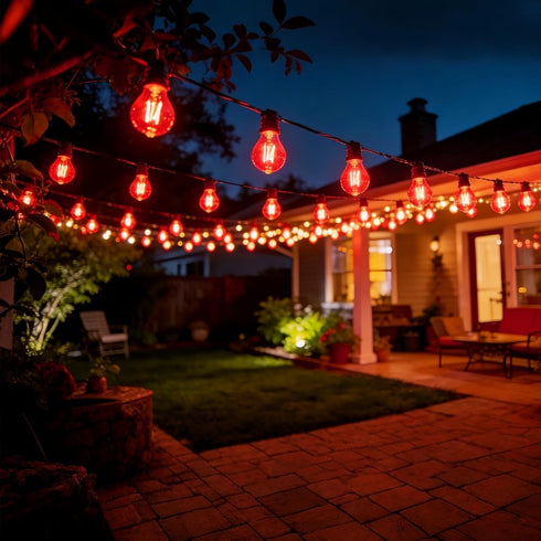 15 Pack S14 Bulbs, 2 Bulbs E26 Bulbs, 120V LED Red String Light Shatterproof Watt Replacement for Outdoor String Light