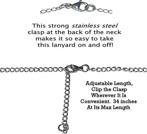 Unique Personalized Charm Stainless Steel Women's Lanyard, ID Badge Card Holder for Teacher, Nurse, Cruise Keys, Phone