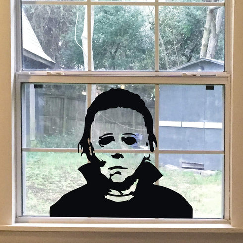 Michael Myers Halloween Holiday Decals, Funny Horror Living Room Sticker for Door, Window, Mirror Vinyl Art