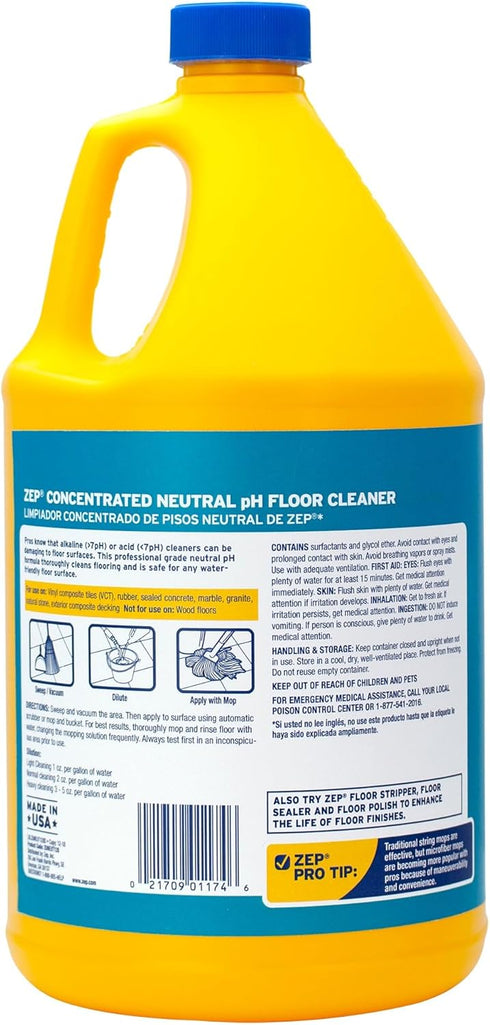 1 ZUNEUT128 Zep Neutral PH Industrial Floor Cleaner - Gallon - - Concentrated Pro Trusted All-Purpose Floor Cleaner