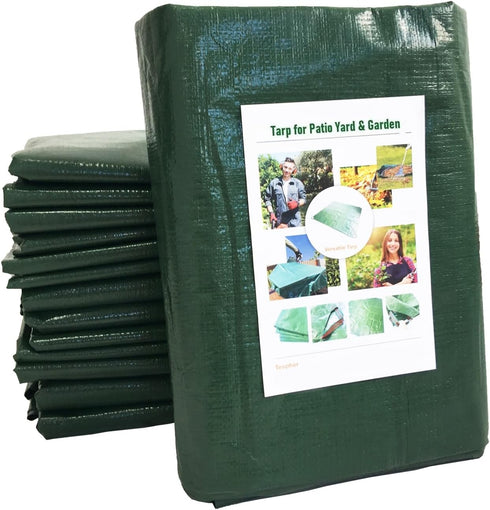 7x7 4 Ft Yard Garden Leaf Tarp W/ Handles Waterproof Tarp for Sandbox Cover,Outdoor Tarpaulin,Lawn Debris,Landscape