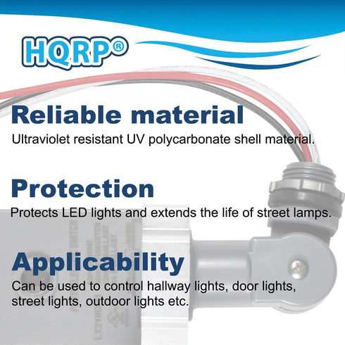 2-Pack HQRP Photocell Thermal Type Light Sensor Stem and Swivel Mount Dusk to Dawn Hardwired Switch Photoelectric