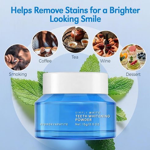 BHMSHY 15g Enamel-Safe Teeth Whitening Powder - Hydroxyapatite - Gentle on Teeth - No Sensitivity Formula - Removes
