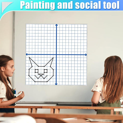 Teling 12 Pieces Jumbo Magnetic XY Coordinate Dry Erase Grid, 26 x 26 Inches for Classrooms