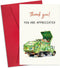 Ogeby Funny Christmas Thank You Card, Funny Garbage Truck Appreciation Card for