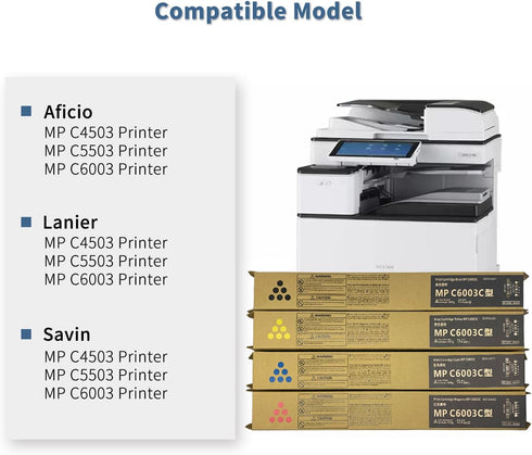 High-Yield Toner Cartridge Compatible with Ricoh MP C6003/C4503/C5503/C6004 (1-Pack Black)