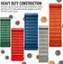 Set Nadex Rolled Coin Storage Organizer Tray with Ridges for Loose Coins | Quarters, Dimes, Nickles, and Penny Color