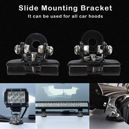 LED Light Bar Mounting Holder, Stainless Steel Auto Lights Bar Mounts Bracket, Universal No Drilling