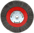 Forney 72751 Wire Bench Wheel Brush, Narrow Face Fine Crimped, 6-Inch with 1/2-Inch and 5/8-Inch Arbor