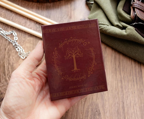 The Lord of The Rings Gondor and Elven Text Sticky Note and Tab Box Set - Notepad Stationery Paper for School and