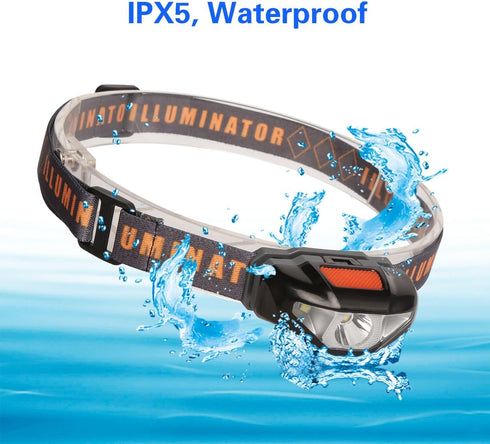 COSOOS Mini LED Headlamp Flashlight with Carrying Case, Lightweight Small Waterproof Running Headlamp
