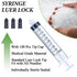100 Pack 10ml Syringes Luer Lock with Cap, 10cc Syringe without Needle, Individual Sterilized Wrapped