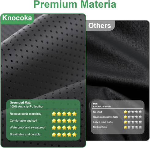 60"x27") Grounding Mat with Grounding Cord, Anti-Static Earthing Pad for Home & Bed Use, Non-Slip Soft Conductive Mat