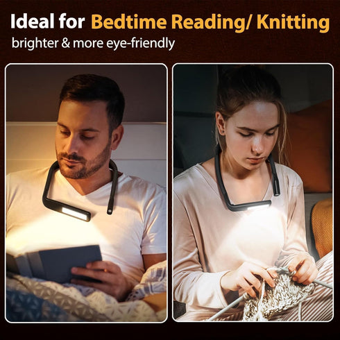 2000mAh 10-80Hrs Neck Reading Light Book Lovers Gifts, Rechargeable Eye-friendly Wide Lamp Book Light, Birthday Mothers
