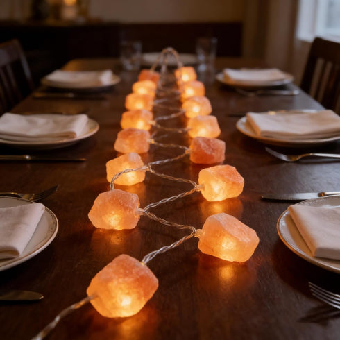 20 Rock,11.5ft Himalayan Salt Light String for Bedroom with USB Powered String Fairy Lights Night Salt Lamp,Natural