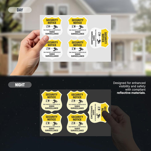 Set Pack 2.75"x3.25" SmartSign Protected by Video Surveillance Security Notice Decal | Five of EG Reflective Adhesive