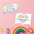 Gay Pride Flag Sticky Note Assortment | 4" x 3" Repositionable LGBTQ Love Notes | Set of 3 Rainbow Heart Flag Pads
