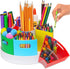 PUZZLE EZ Crayon Organizer - Rotating Lazy Susan School Art Supplies Caddy, Kids Desk Organizer with Rainbow Color Bins