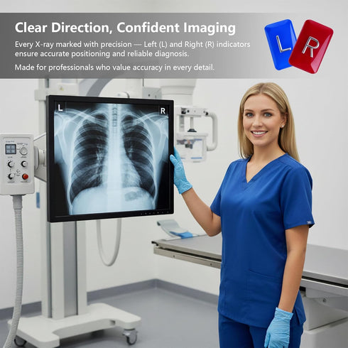 Lontcs 5-Piece X-Ray Markers - Clear Epoxy Resin with Lead L & R Letters - No Initials - Small Rectangle - Reusable