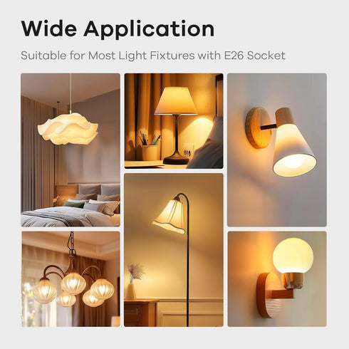 Linkind A19 LED Light Bulbs Dimmable, 60W Equivalent, 2700K Soft White, 9.5W 800 Lumens, E26 Standard Base, 6 Packs