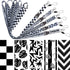 YOUOWO Black White Cruise Lanyards with Retractable Badge Reel for Office ID Badges Holder, Quick Release Neck Lanyard